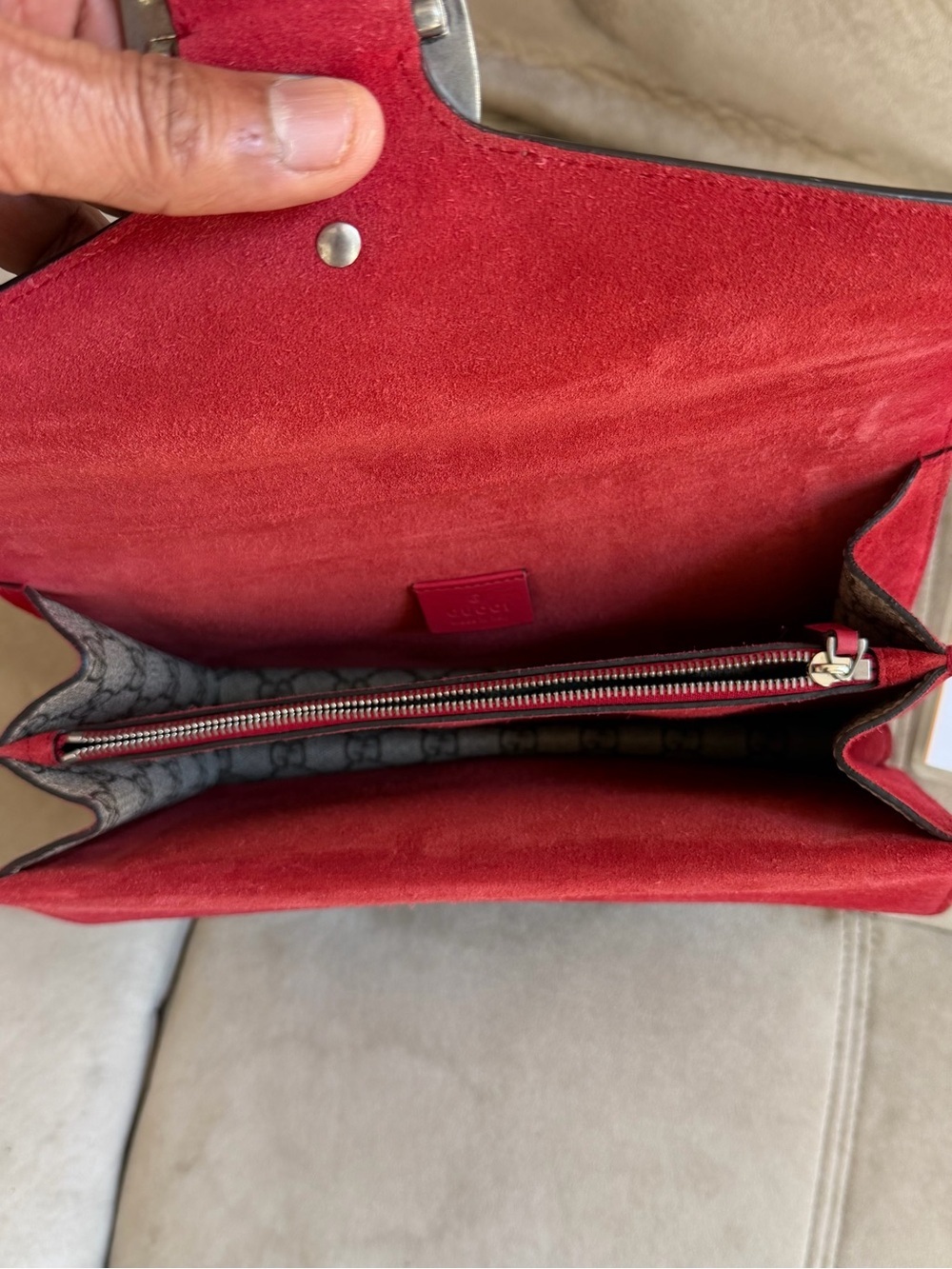 Gucci GG Supreme Monogram Suede Small Dionysus Shoulder Bag - Picture 6 of 12